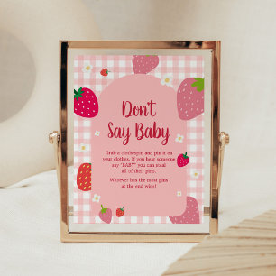 Berry Sweet Gingham Strawberry Say Baby nicht Poster