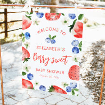 Berry Sweet Girl Baby Dusche Willkommen