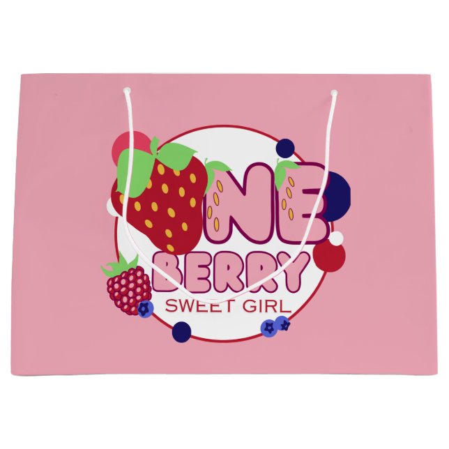 Berry Sweet Girl Große Geschenktasche Geschenktüte (Vorderseite)