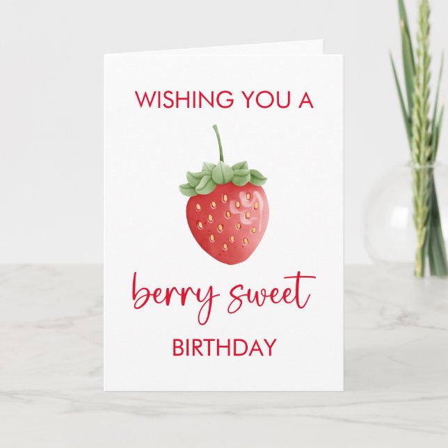 Berry Sweet Happy Birthday Card Karte (Vorderseite)