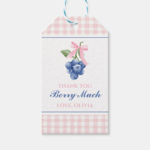 Berry Sweet Heidelbeere Geburtstag Pink Bow Gingha Geschenkanhänger