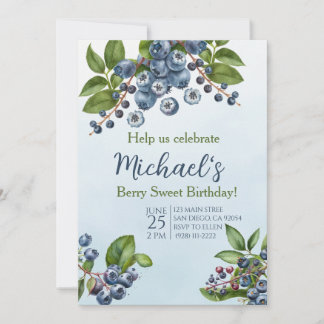 Berry Sweet Heidelbeere Sommer Einladung zum Gebur