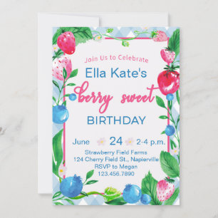 Berry Sweet Invitation Anniversaire En vichy frais