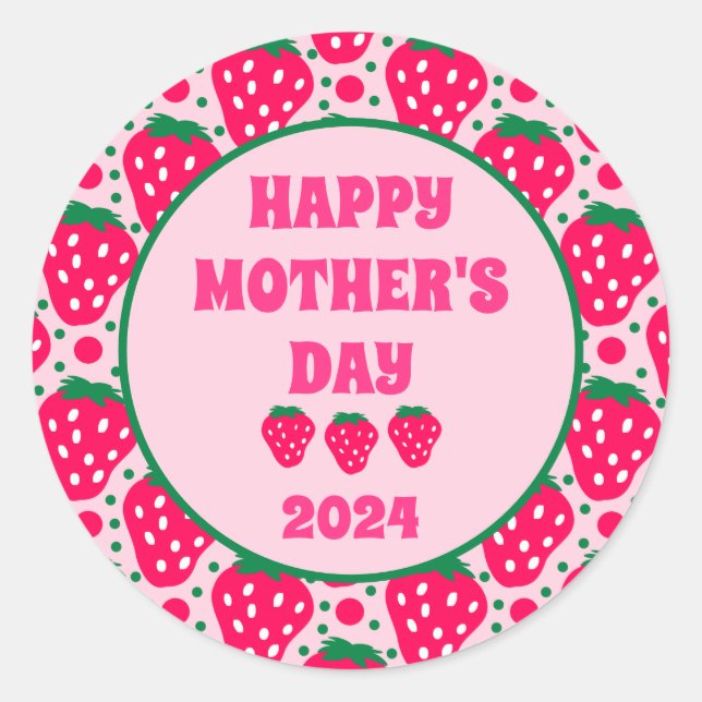 Berry Sweet Mother's Day Runder Aufkleber (Vorderseite)