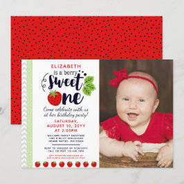 Berry Sweet ONE Strawberry Baby Erstgeburt Einladung