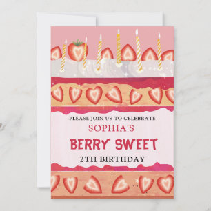 Berry Sweet pink cake Einladung