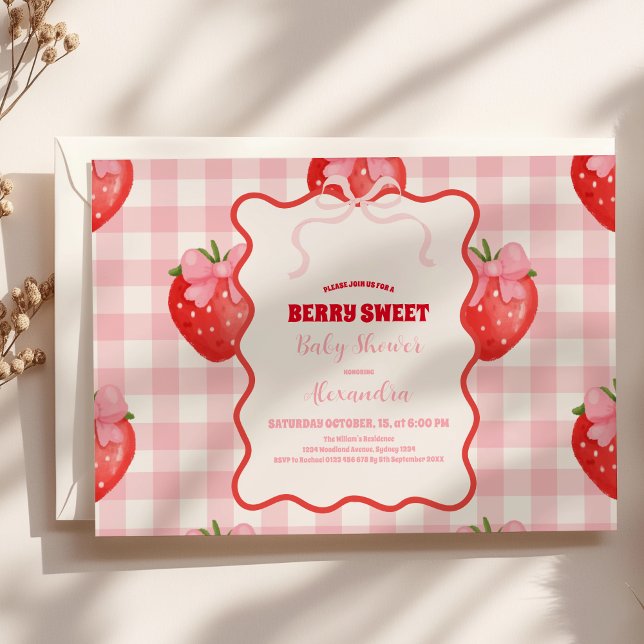 Berry Sweet Pink Coquette Babydusche Einladung (Von Creator hochgeladen)