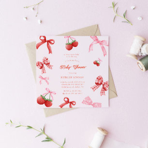 Berry Sweet Pink Coquette Babydusche Einladung
