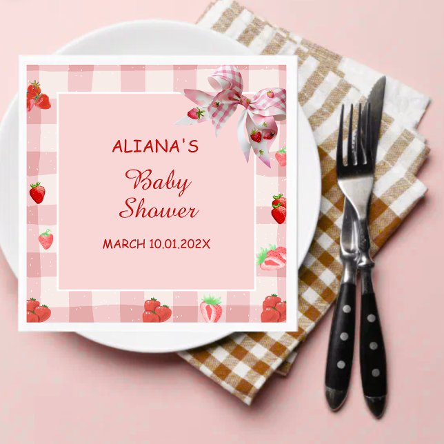 Berry Sweet Pink Coquette Babydusche Napkins Serviette (Von Creator hochgeladen)