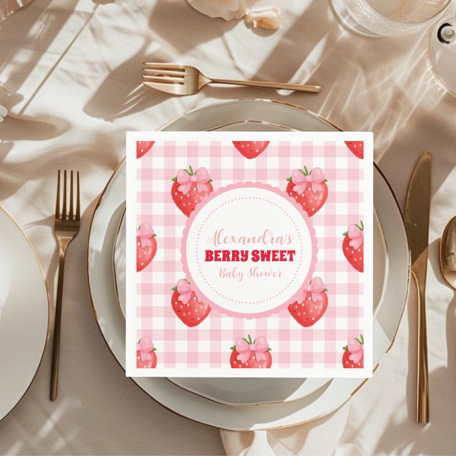 Berry Sweet Pink Coquette Babydusche Serviette (Von Creator hochgeladen)