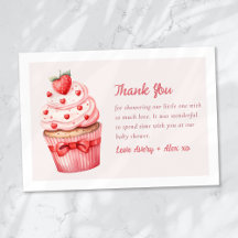 Berry Sweet Pink Cupcake Hearts Baby Dusche