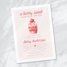Berry Sweet Pink Cupcake Hearts Baby Dusche