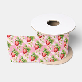 Berry Sweet Pink Gingham Duwer Satinband