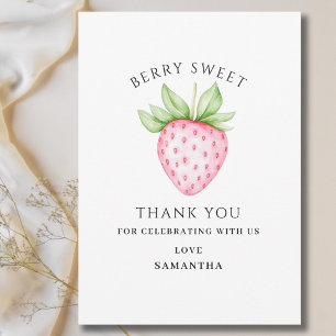 Berry Sweet Pink Girl Baby Dusche Dankeskarte