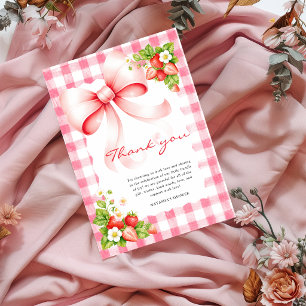 Berry Sweet Pink Schleifen-Baby-Einweihung Dankeskarte
