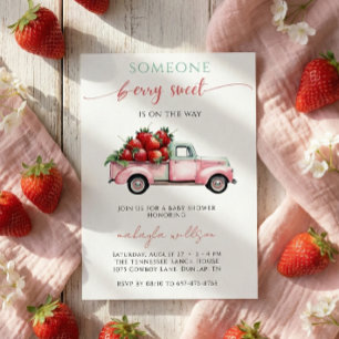 Berry Sweet Pink Truck Red Erdbeere Baby Dusche Einladung