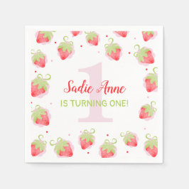 Berry Sweet Red Berries Strawberry Birthday Serviette