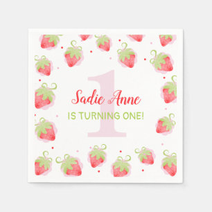 Berry Sweet Red Berries Strawberry Birthday Serviette