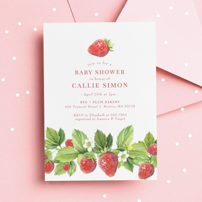 Berry Sweet Red Strawberry Baby Shower (Von Creator hochgeladen)
