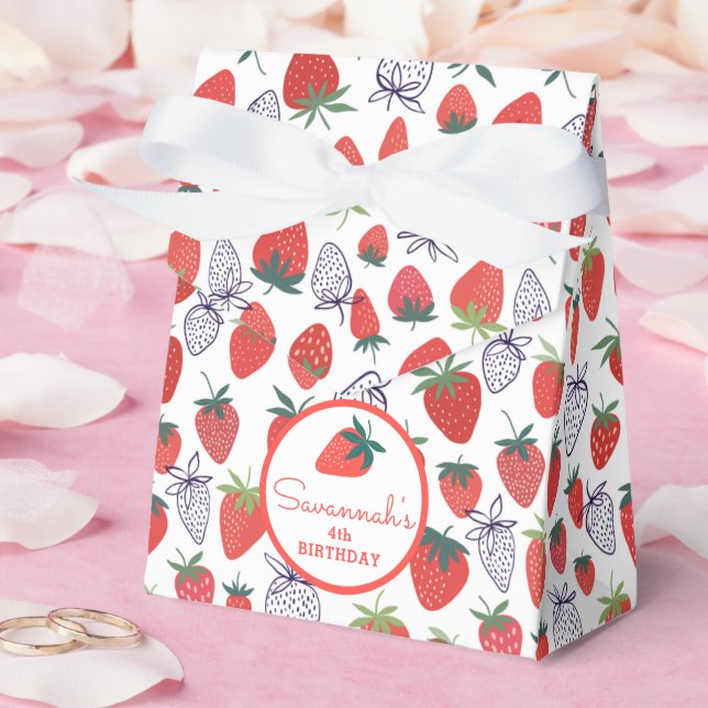 Berry Sweet Red Strawberry Birthday Favor Box Geschenkschachtel (Hochzeit)