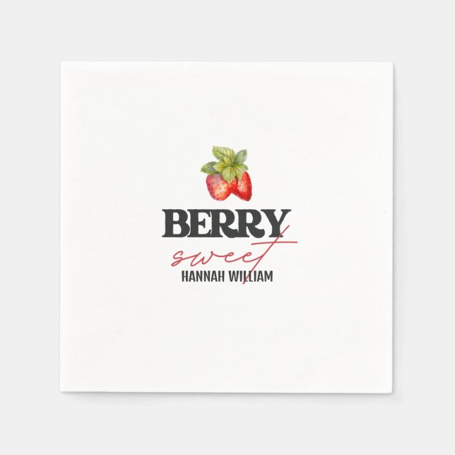 Berry Sweet Strawberries Babydusche Serviette (Vorderseite)