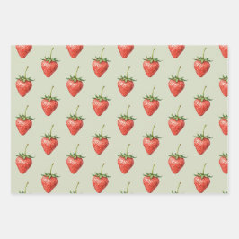 Berry Sweet Strawberries Blossom Geschenkpapier Set