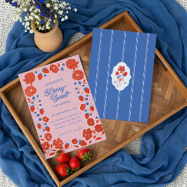 Berry Sweet Strawberries, Blueberries & Blooms Folieneinladung