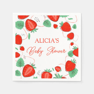 Berry Sweet Strawberries Girl Baby Dusche Serviette