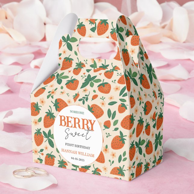 Berry Sweet Strawberry 1st Birthday Party Geschenkschachtel (Hochzeit)
