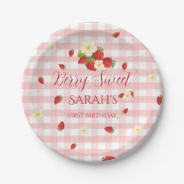 Berry Sweet Strawberry 1st Birthday Party Pappteller