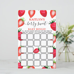 Berry Sweet Strawberry Baby Dusche Bingo Game