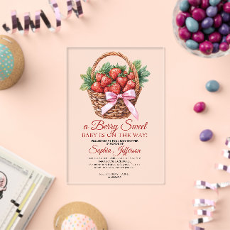 Berry Sweet Strawberry Baby Shower Acryleinladungen