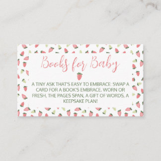 Berry Sweet Strawberry Baby Shower Bücher Begleitkarte