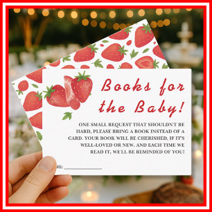 Berry Sweet Strawberry Baby Shower Bücher für Baby Begleitkarte
