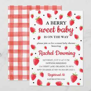 Berry Sweet Strawberry Baby Shower Einladung