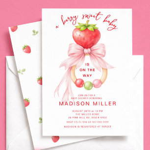 Berry Sweet Strawberry Baby Shower Einladung