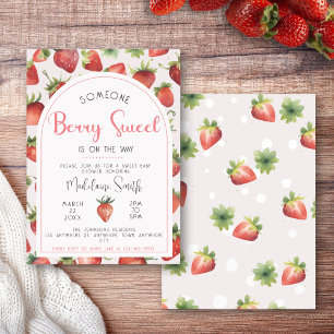 Berry Sweet Strawberry Baby Shower Einladung