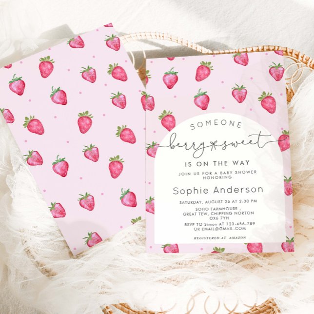 Berry Sweet Strawberry Baby Shower Einladung (Von Creator hochgeladen)