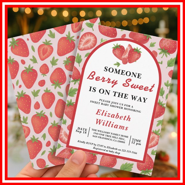Berry Sweet Strawberry Baby Shower Einladung (Von Creator hochgeladen)