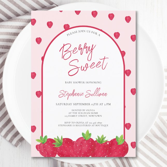Berry Sweet Strawberry Baby Shower Einladung (Von Creator hochgeladen)