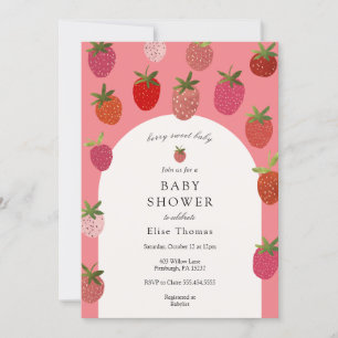 Berry Sweet Strawberry Baby Shower Einladung