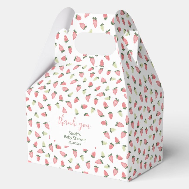 Berry Sweet Strawberry Baby Shower Geschenkschachtel (Vorderseite)