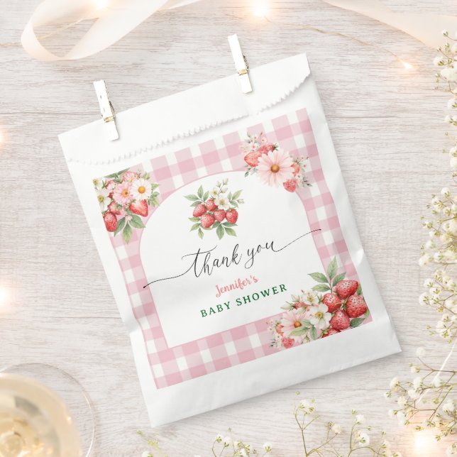 Berry Sweet Strawberry Baby Shower Geschenktütchen (Ausgeschnitten)