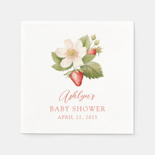 Berry Sweet Strawberry Baby Shower Napkin Serviette