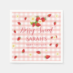 Berry Sweet Strawberry Baby Shower Party Serviette