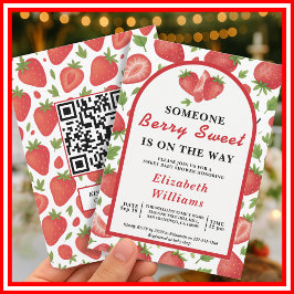 Berry Sweet Strawberry Baby Shower | QR UAWG Einladung