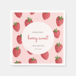 Berry Sweet Strawberry Baby Shower Serviette