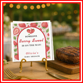 Berry Sweet Strawberry Baby Shower Serviette