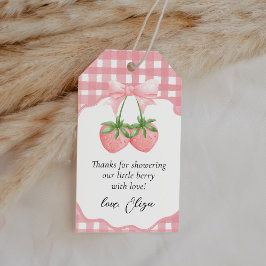 Berry Sweet Strawberry Baby Shower Thank You Favor Geschenkanhänger