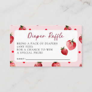 Berry Sweet Strawberry Baby Shower Windel-Raffle Begleitkarte